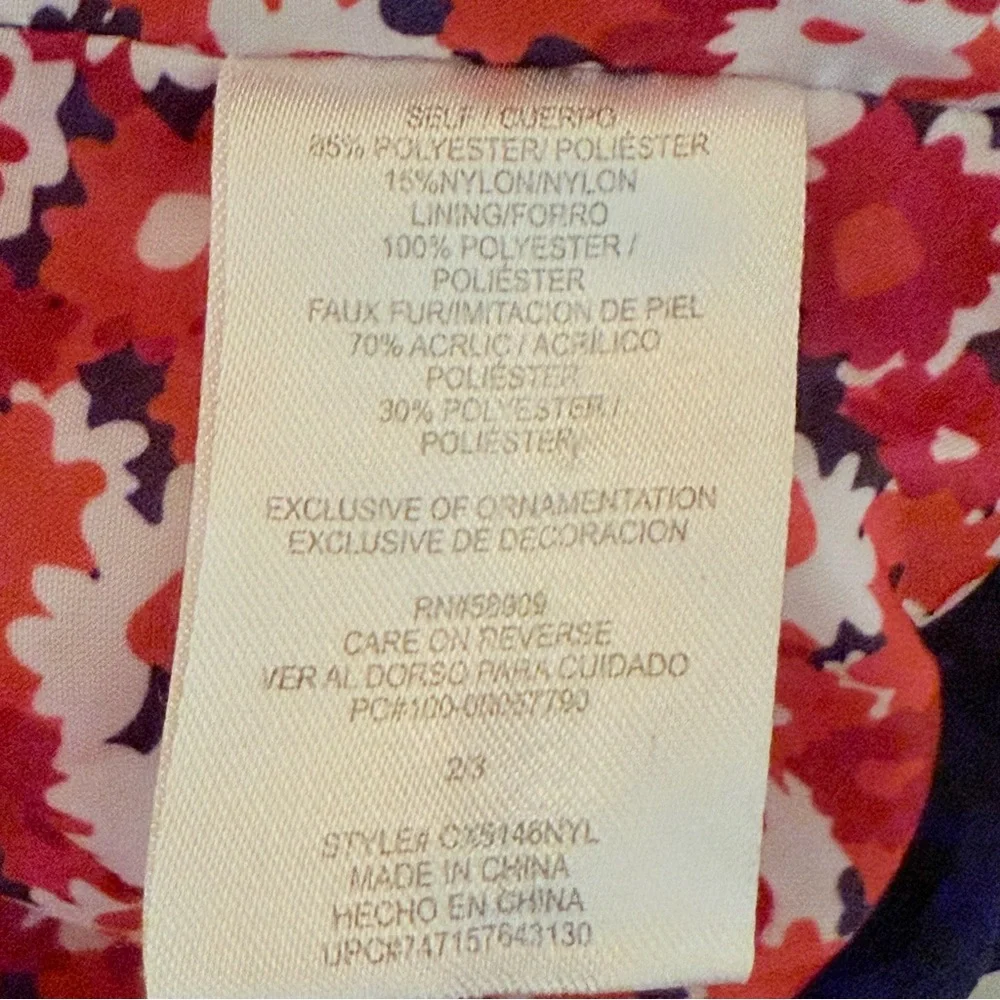 Copper Key Full‎ Zip Ruffled Quilted Vest Navy Blue with Red Lining Girls 2 / 3